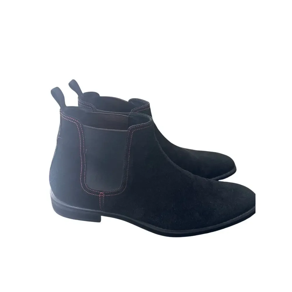 Donald J Pliner Italy Men's Barton Chelsea Boots Black Suede Ankle N Bootie Sz11